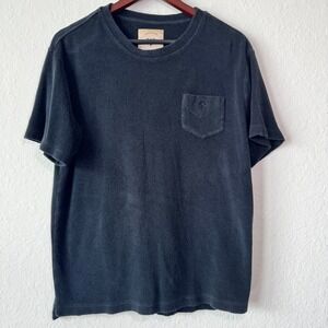OAS Mens Size M Terry Cotton Pocket TShirt Black After Swim Resort Classic Crew